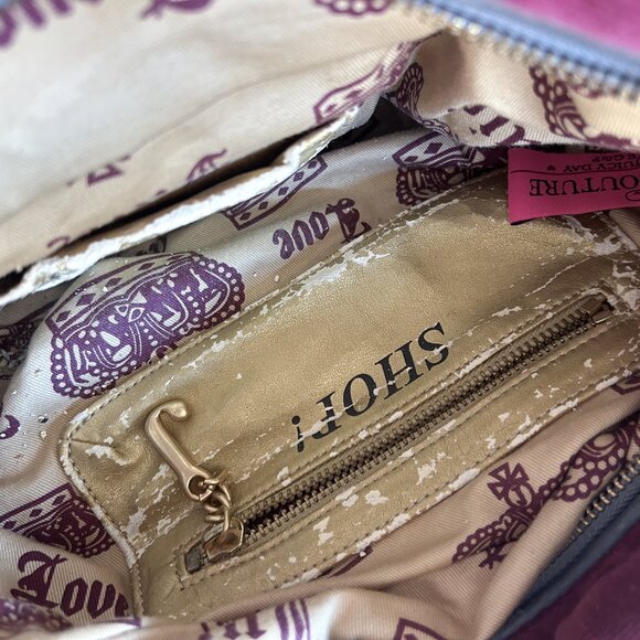 Vintage Y2K Juicy Couture Burgundy Velour Juicy Is For Life Embroidered Bag - Picture 9 of 11